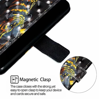 3D Naslikal Usnjena torbica Za iphone 11 12 MINI MAX Plus Ultra Denarnice za Kartico sim Stojalo Knjigo Kritje