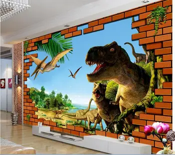 3d prostoru ozadje po meri, zidana zid dinozaver era ozadju, slikarstvo, fotografija doma dekor dnevne sobe, tapete za stene, 3 d