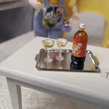 4Pcs/Set Lutke Miniaturni dodatna Oprema Mini Vina In Pladenj Sklop Simulacije Pijačo Model, Pohištvo, Igrače,