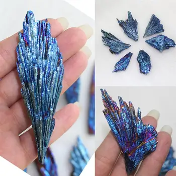 5-10 g Naravnega Quartz Crystal Črni Turmalin Galvanizacijo Peacock Blue Pero Crystal Grozdov Najboljše Darilo Za Dekoracijo Doma