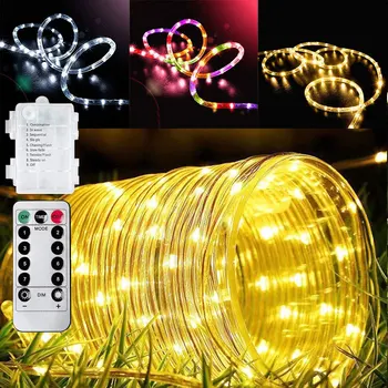 5/10M 50/100 na Prostem LED Cevi, Vrvi, Trakovi > Niz Luči RGB Svetilka Božič Doma Dekor Božič Luči-8 Način Nepremočljiva Garland
