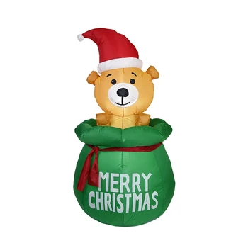 5 Ft Božič hladnozračni baloni Božič Medved z LED Luči Božič Prostem Dvorišče Dekoracijo