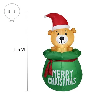 5 Ft Božič hladnozračni baloni Božič Medved z LED Luči Božič Prostem Dvorišče Dekoracijo