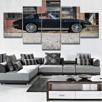 5 Kos HD Tiskanja Slikarstvo Corvette Avto Klasično Moderno Dekorativne Slike na Platno Wall Art za notranje Dekoracije Stenske Dekor