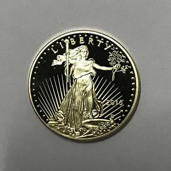 5 Kos nemagnetni Svobode 2016 kovanec svobode 24K pozlačeni značko orel 32.6 mm padec ladijskega prometa orderacceptable spominek kovanec