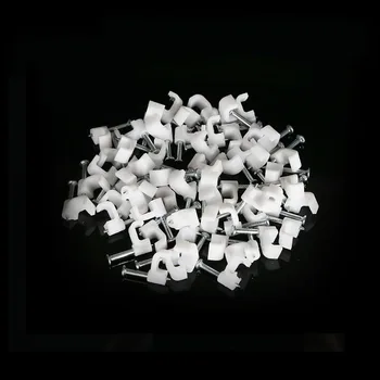 5 mm Ploščati Kabel Posnetek Visoke Ogljikovega Jekla Nohti C Oblikovan PE Plastične Žice posnetke 100 kozarcev/paket