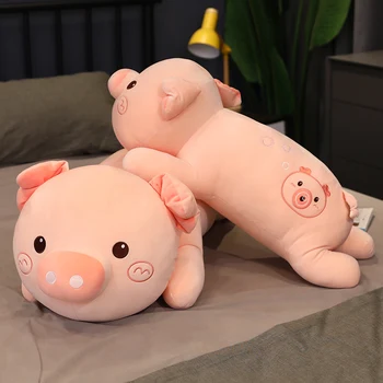 50-90 cm, pliš prašičev dolgo blazino nagačene živali prašičev plišastih igrač roza otroci spanja blazino