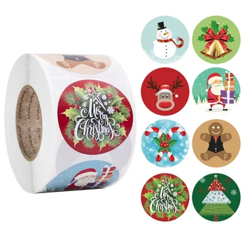 500pcs/Roll Krog Božič Nalepke Paket Ovojnice Darilne Kartice Tesnjenje Nalepki za Gospodinjske Edinstveno Božično Ponudbe
