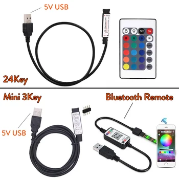 5050 SMD 1M 2M 3M RGB LED Trakovi Luči 5V USB Neon Diode, Lepilni Trak Fleksibilni Trak Ozadja za PC TV Zaslon Dekoracijo