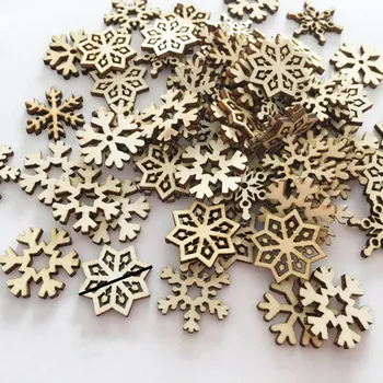50Pcs Izbor Lesenih Snežinka Božič Poroko Visi Drevo Ornament Dekoracijo Božični Vrč Coasters Imetnik Pokal Preproge