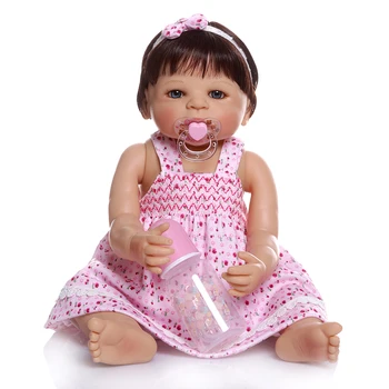 55 CM za celotno telo, silikonski vinil bebe lutka prerojeni baby dekle lutke novorojenčka sweet baby dekle kopel igrača Anatomsko Pravilno