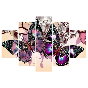 5PCS 5d diy diamond vezenje metulj diamond slikarstvo Navzkrižno Šiv polni sveder Nosorogovo Multi-picture darilo
