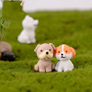 5PCS Mini Pes, Kuža, Mini Risanka Živalskih Figur Torto Dekoracijo Smolo Obrti Pravljice Vrt Doma Ornament DIY Dodatki