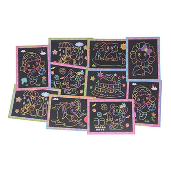 5pcs Čarobno Barvo Art Paper Scratch Kolorit Kartice Strganje Risanje Igrače za Otroke, otroci Majhnih in Velikih velikosti Dva-v-enem