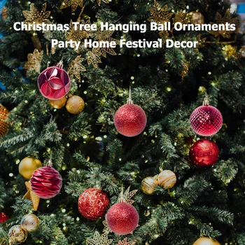 6 cm Božično Drevo Okraski Božič Žogo Ornament Bleščice Obesek Visi Trojk Čudovito Božično Dekoracijo za Dom