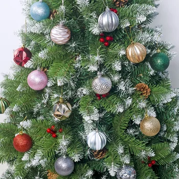 6 cm Božično Drevo Okraski Božič Žogo Ornament Bleščice Obesek Visi Trojk Čudovito Božično Dekoracijo za Dom