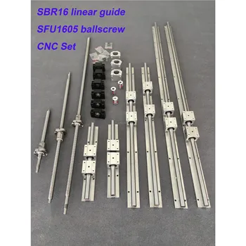 6 določa SBR16 linearno vodilo železniškega SBR16 - 300/600/velikosti 1000 mm + SFU1605 - 300/600/velikosti 1000 mm ballscrew + BK12 BF12 + Matica stanovanj cnc deli