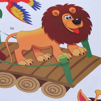 60*90 cm, 3D Cartoon Džungle divje živali, drevesa most lev, slon, Žirafa ptice, rože stenske nalepke za otroke, soba, dnevna soba ho