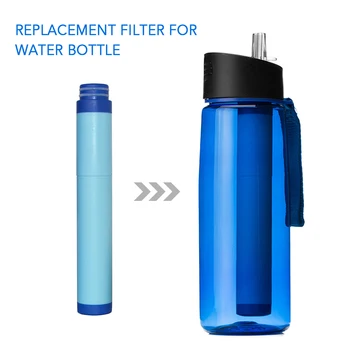650 ml Zunanji Filter Vode Steklenico Preživetje Kampiranje Filtracija Vode Steklenico Čistilec za Kampiranje, Pohodništvo Potovanje