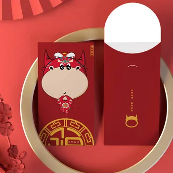 6Pcs 2021 Novo Leto Rdeči Okvir Za Srečen Denar Pomladni Festival Žep Denar Vrečko Tradicionalne Kitajske Hong Bao