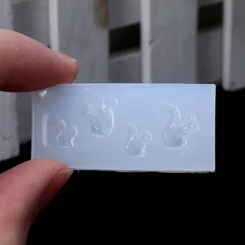 6Pcs 3D Živali Silikonski Nail Art Dekor Smolo Chrysoprase Nakit Obesek Plesni Nastavite N58F