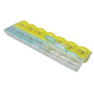 7 Dan Slog Tabletke Medicine Kit Tablet Pillbox Organizator Primeru s 14 Oddelkov Pill Box Multicolor Posodo Dxšxv 21*6*2.3 cm