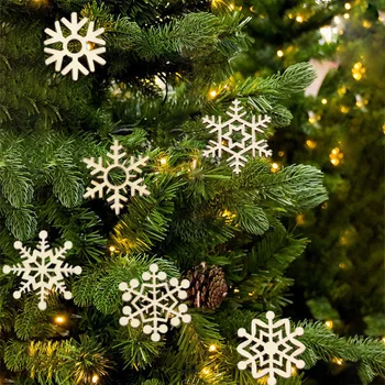 72pcs Božični Okraski Leseni Viseči Okras Božič Drevo Obesek Obrti Doma Okno Dekor