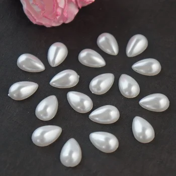 8*12 mm 60PCS/veliko belo Pol kapljice pearl DIY Nakit, poročni /Božični okraski