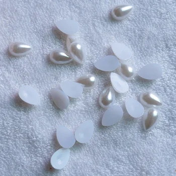 8*12 mm 60PCS/veliko belo Pol kapljice pearl DIY Nakit, poročni /Božični okraski