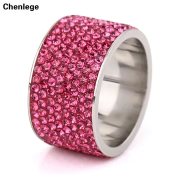 8 vrstico kristalni nakit iz nerjavečega jekla poroko nosorogovo obroč za ženske ženski darila visoke kakovosti CZ kamen moda prst obroči