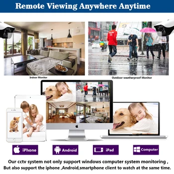 8CH POE NVR Kit Zaznavanje Obraza Avdio Snemanje CCTV Sistema za zaščito, 5MP IR Prostem POE IP Kamero P2P Video Nadzor Nastavite 2TB HDD