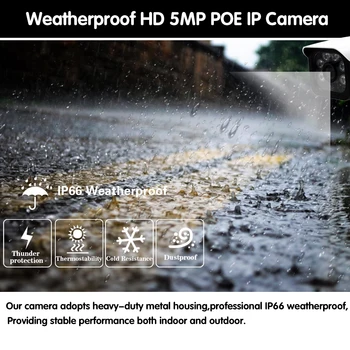 8CH POE NVR Kit Zaznavanje Obraza Avdio Snemanje CCTV Sistema za zaščito, 5MP IR Prostem POE IP Kamero P2P Video Nadzor Nastavite 2TB HDD