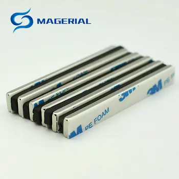 8pcs/paket NdFeB Blok z 3M Lepilom 80x10x3 mm Bar N42 Magnet Močnim Neodymium Trajnih Magnetov iz Redkih Zemelj