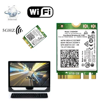 AC3165 3165NGW WiFi Card M.2 NGFF Bluetooth 4.2 Dual Band 2.4G/5Ghz 433Mbps Network Adapter