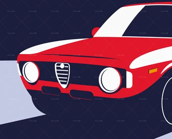 Alfa Romeo Giulia, natisnjeni na naravno bela slikarskem Platnu, Doma Dekor darilo, stene Platno, tisk, plakati, avto tiskanja, klasičen avto