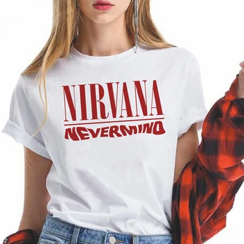 Ameriški Rock Bend NIBVANA Priljubljena Pesem NEVERMIND Ženske Ulične T-shirt Poletje Oversize Modi Obleka Punk Harajuku majica