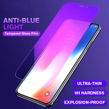 Anti Modra Svetloba zaščitno folijo za iphone 6 6s 7 8 plus x xr xs 11 pro max SE kaljeno steklo telefon zaščitnik zaslon na steklo