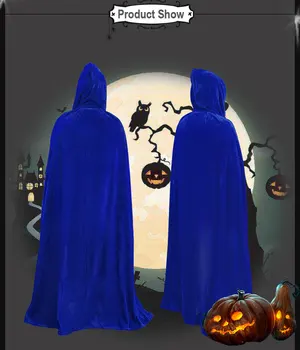 Ataullah Smrti Cape Dolgo Hooded Žametni Plašč Halloween Kostum Unisex Cosplay Čarovnik Čarovnica Srednjeveški Menih Haljo Larp Duha DW011
