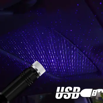 Avto Gypsophila Usb Vzdušje Svetlobe Avto Star Lasersko Svetlobo Car Interior Decoration Lučka Projekcija Lučka Star Svetlobe