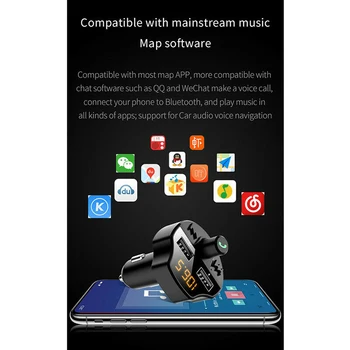 Avto Hitro USB Chargering Wireless V Avtu Bluetooth, FM Oddajnik MP3 Radio Prostoročno Klicanje SP99