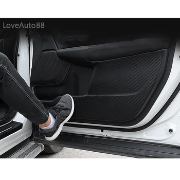 Avto Ogljikovih Vlaken Usnje Vrata Protector Ploščica Anti Kick Pad Anti-umazano Mat Kritje Nalepke za Honda CRV CR-V 2017 2018 2019 2020