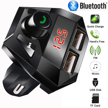 Avto Polnilnik, Prostoročno opremo Brezžične Bluetooth Kit FM Oddajnik LCD-Avto MP3 Player, USB, FM Modulator Avto Dodatki 5V/2.1