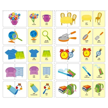 Baby otroci Kognitivno Kartice Montessori Materialov, Sadje, Živali, Kitajski, angleški Učne knjige Ugank Izobraževalne Igrače za otroke