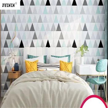 Barva geometrijski vzorec preprost moderne 3d stenske stickerssoft pack pene proti trčenju nepremočljiva dnevna soba, spalnica ozadje