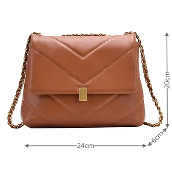 Barva usnja ramenski messenger bag 2021 nove ženske verige torbice modni priložnostne nakupovalno vrečko multi-layer sredstev vrečko