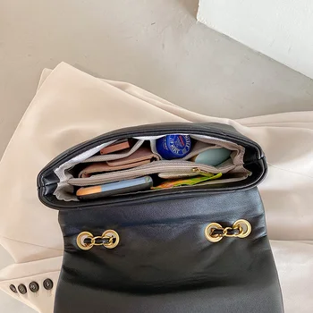 Barva usnja ramenski messenger bag 2021 nove ženske verige torbice modni priložnostne nakupovalno vrečko multi-layer sredstev vrečko