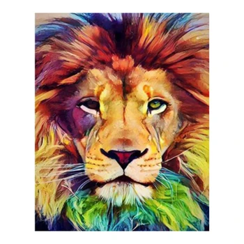 Barvanje Z Številkami DIY Pisane Lions brez okvirjev Barva Za Številke Živali Digitalno Slikarstvo na Platno