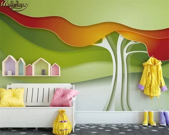 Beibehang 3d ozadje ozadje po Meri zidana 3D stereo barvna risanka drevo otroci soba v ozadju stene de papel parede
