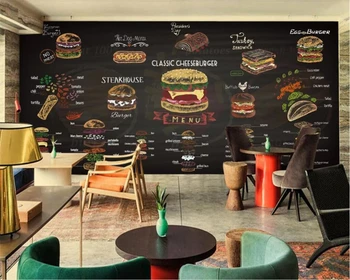 Beibehang Ozadje po meri high-end ročno poslikano barvna kreda burger Evropske 3D TV zidana v ozadju stene stensko dekoracijo