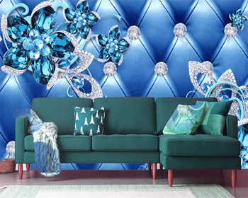 Beibehang papel zidana Ozadje doma dekoracijo po meri modri cvet nakit nalepke ozadje, kavč, TV ozadju stene vinil steno